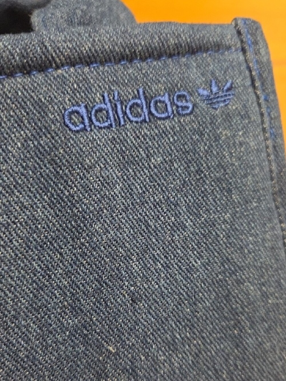 adidas Originals Navy Denim Mini Tote with Trefoil Tag - Picture 11 of 11